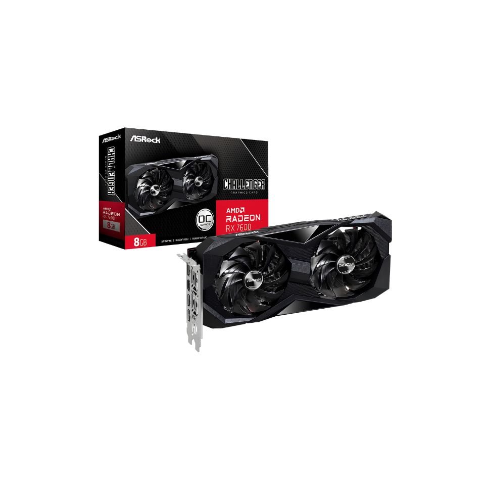 Placa de Vídeo RX 7600 Challenger ASRock AMD Radeon, 8GB GDDR6 - 90-GA41ZZ-00UANF