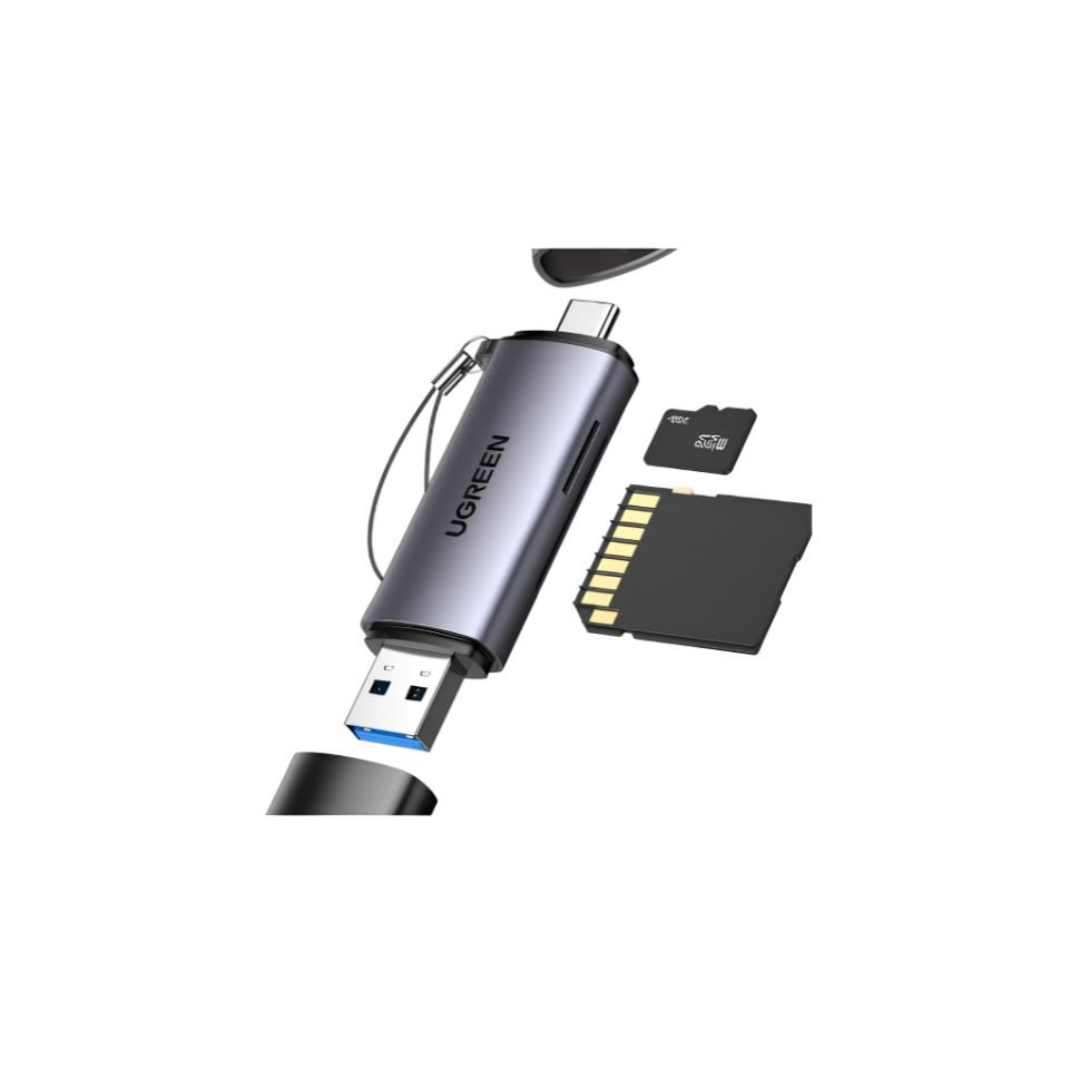 Adaptador Leitor Ugreen Para Cartão Memória Sd Tf Usb-c Usb