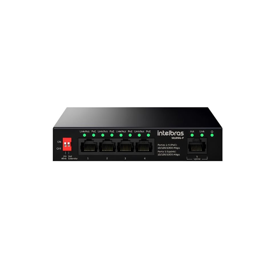 Switch Intelbras S1105g-p, 4p Gigabit Poe, 1p Uplink - 4760130