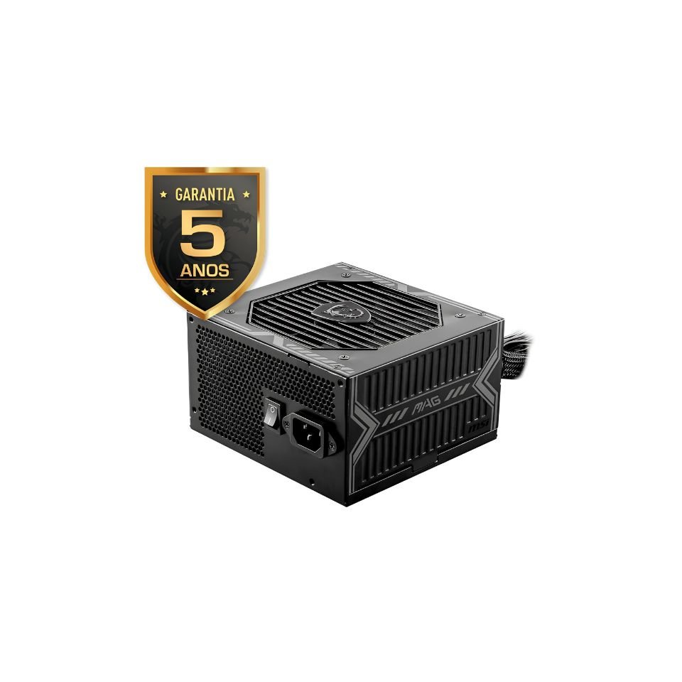 Fonte MSI MAG A650BN, 650W, 80 Plus Bronze, PFC Ativo, Com Cabo, Preto - 306-7ZP2B22-CE0